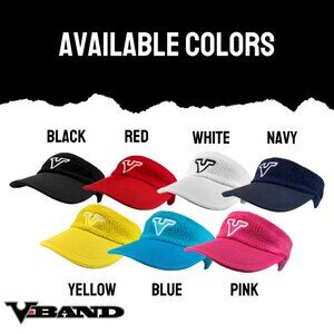 V-Band Sweatband Sports Sun Visor - Quick Drying Terry Cloth - Comfortable, Stre